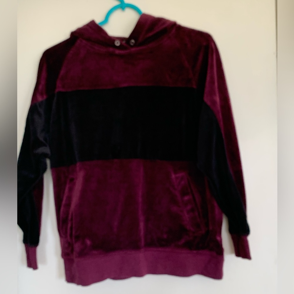 Champion ladies hooded velour sweatshirt size S